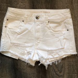 American eagle white denim shorts